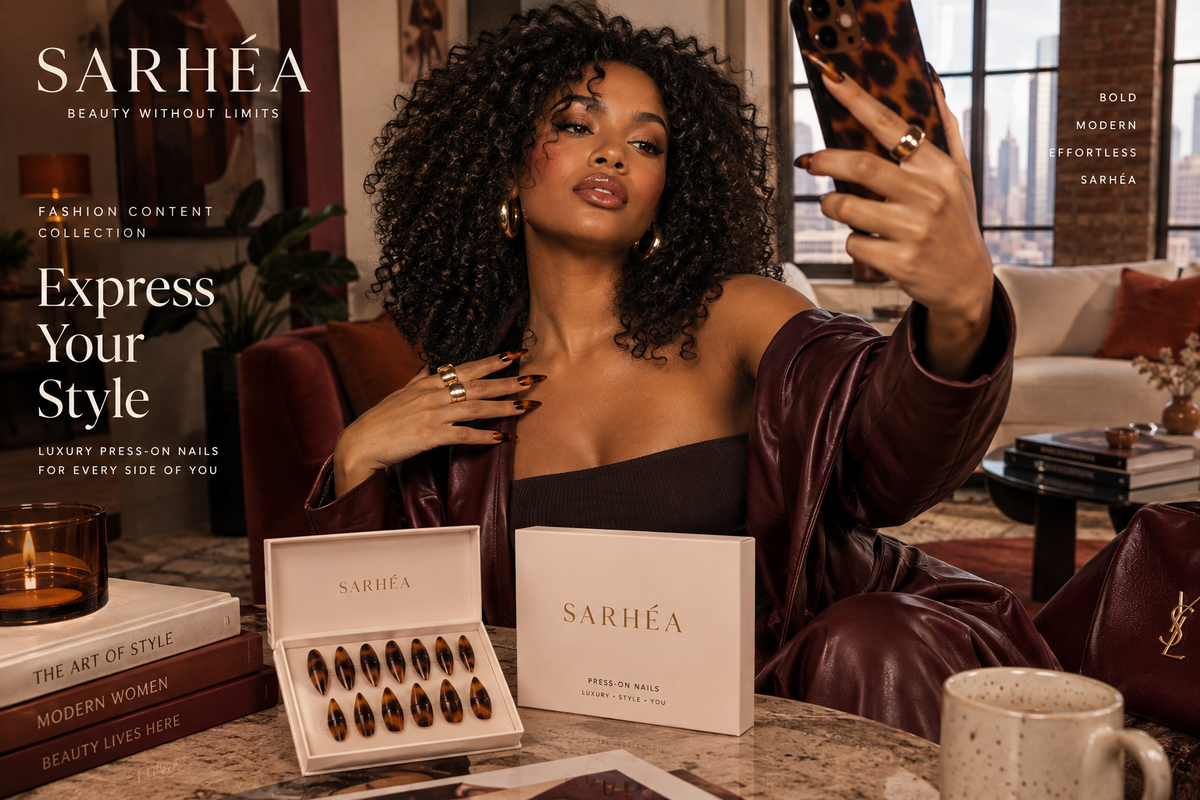 SARHÉA FLEXSET Fashion Content — capsules ongles tortoise stiletto